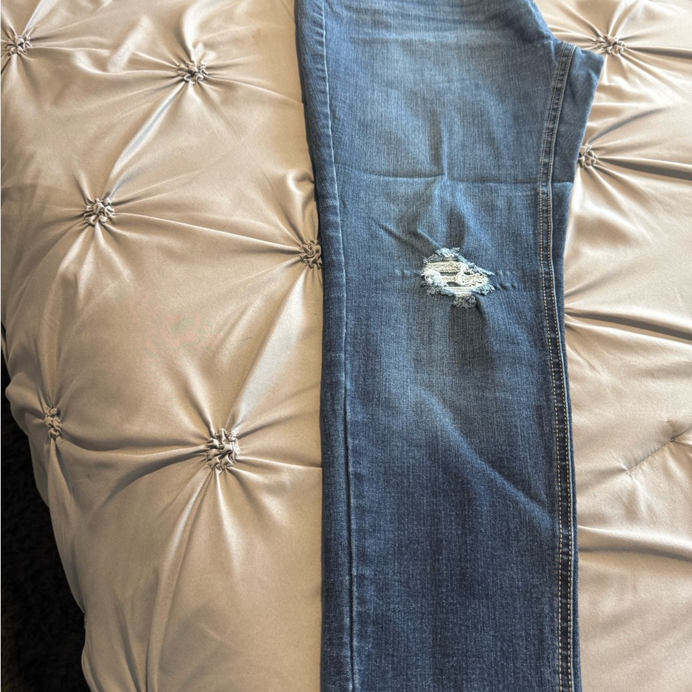 Dark Blue Women's Distressed Skinny Jeans